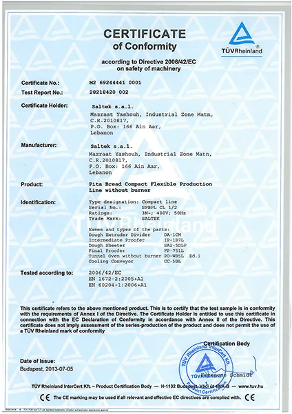 CE Certificate Compact Line